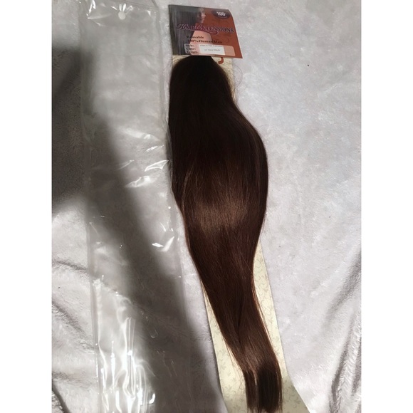 NWT 24” Medium Brown 160g REAL hair extensions - Picture 2 of 7